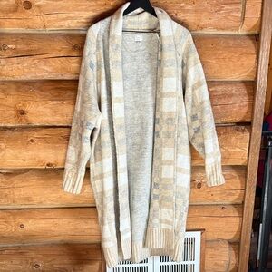 A New Day Medium Thick Knit Plaid Duster Cardigan